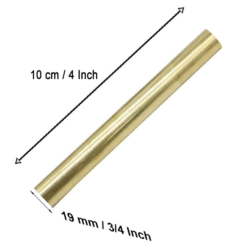 PGCOKO 1 Pcs 19mm / 3/4 Inch Solid Round Brass Rod Lathe Bar Stock Kit, 3/4 Inch in Diameter 4 Inch in Length - Image 2